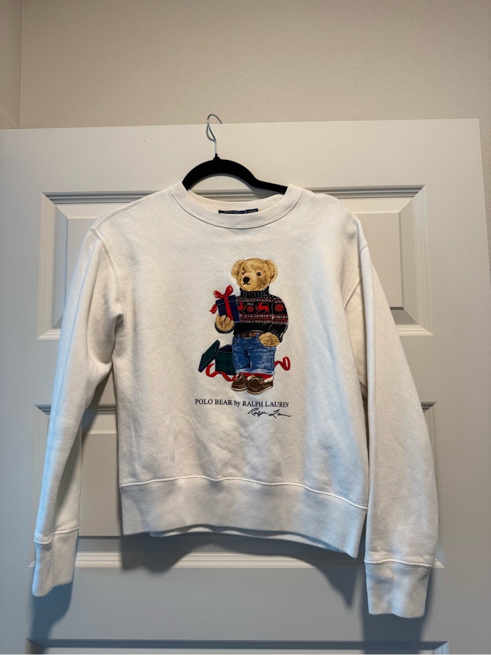 Polo Ralph Lauren White Polo Bear Crewneck Sweatshirt